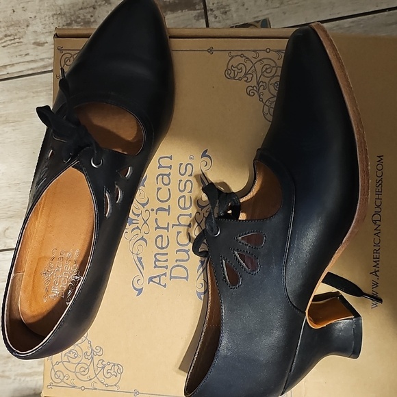 American Duchess Shoes - Leather American Duchess Gibson Girl Lace Keyhole Mary Jane 2.5 Edwardian Heel